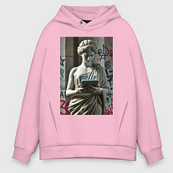 Толстовка оверсайз мужская Стрит арт и античность, цвет: светло-розовый