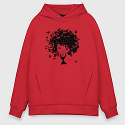 Толстовка оверсайз мужская Милая весенняя девчонка, цвет: красный