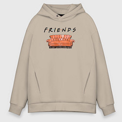 Толстовка оверсайз мужская Friends - logo, цвет: миндальный