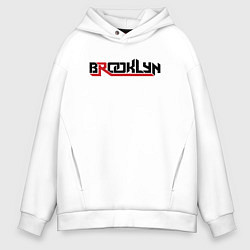Толстовка оверсайз мужская Brooklyn USA, цвет: белый