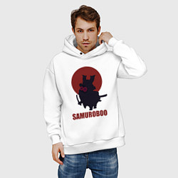 Толстовка оверсайз мужская Банбу самурай, цвет: белый — фото 2