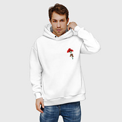 Толстовка оверсайз мужская Гвоздики и георгиевская лента, цвет: белый — фото 2