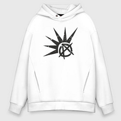 Толстовка оверсайз мужская Anarchy punks, цвет: белый