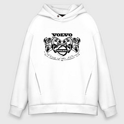 Толстовка оверсайз мужская Вольво и викинги, цвет: белый