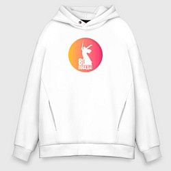 Толстовка оверсайз мужская День победы 80 лет, цвет: белый