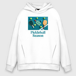 Толстовка оверсайз мужская Pickleball season, цвет: белый