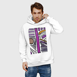 Толстовка оверсайз мужская Фиолетовая композиция, цвет: белый — фото 2