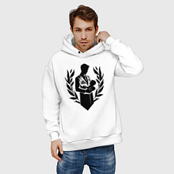 Толстовка оверсайз мужская Врач с младенцем в руках, цвет: белый — фото 2