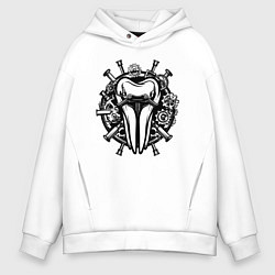 Толстовка оверсайз мужская Зуб в механике, цвет: белый