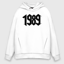 Толстовка оверсайз мужская 1989 год в стиле ретро, цвет: белый