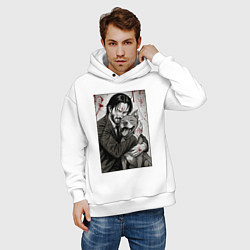 Толстовка оверсайз мужская Джон Уик постер, цвет: белый — фото 2