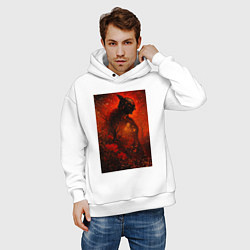 Толстовка оверсайз мужская Маления, цвет: белый — фото 2