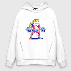 Толстовка оверсайз мужская Жаба-качок, цвет: белый