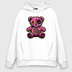 Толстовка оверсайз мужская Pink bear, цвет: белый