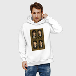 Толстовка оверсайз мужская Astro золотая рамка, цвет: белый — фото 2