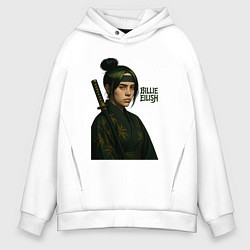 Толстовка оверсайз мужская Билли Айлиш ниндзя, цвет: белый