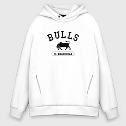 Толстовка оверсайз мужская FC Krasnodar - bulls, цвет: белый