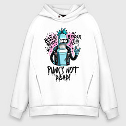 Толстовка оверсайз мужская Graffiti Bender - punks not dead, цвет: белый
