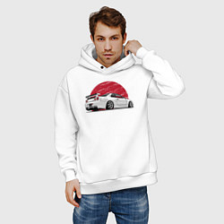 Толстовка оверсайз мужская Nissan Skyline art, цвет: белый — фото 2