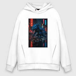 Толстовка оверсайз мужская Дракон на Колесах, цвет: белый