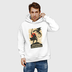 Толстовка оверсайз мужская Клятва Защитника, цвет: белый — фото 2