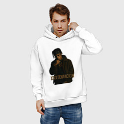 Толстовка оверсайз мужская XXXTentacion c кулаком, цвет: белый — фото 2