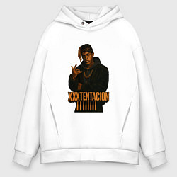 Толстовка оверсайз мужская XXXTentacion gangsta, цвет: белый