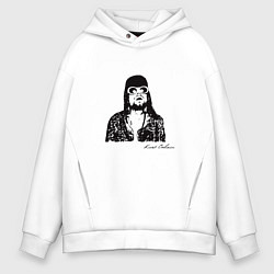 Толстовка оверсайз мужская Арт Курт Кобейн, цвет: белый