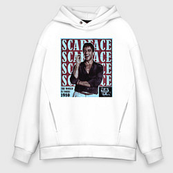 Толстовка оверсайз мужская Scarface постер, цвет: белый