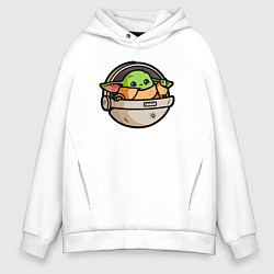 Толстовка оверсайз мужская Yoda baby, цвет: белый