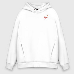 Толстовка оверсайз мужская Три буквы: красные, цвет: белый