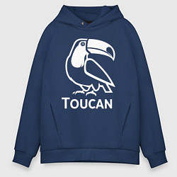 Толстовка оверсайз мужская Тукан в минималистичном стиле, цвет: тёмно-синий