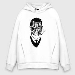 Толстовка оверсайз мужская Человек-загадка, цвет: белый