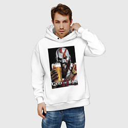 Толстовка оверсайз мужская Kratos - god of bar, цвет: белый — фото 2