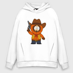Толстовка оверсайз мужская Кенни ковбой, цвет: белый