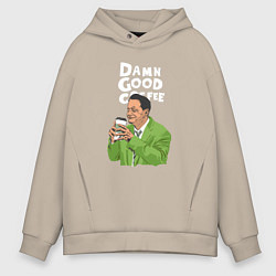 Толстовка оверсайз мужская Damn good coffee, цвет: миндальный