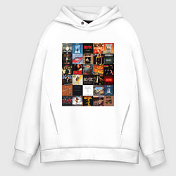 Толстовка оверсайз мужская AC DC - обложки, цвет: белый