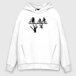 Толстовка оверсайз мужская Очень странные дела параллельный мир, цвет: белый