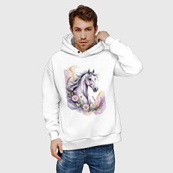 Толстовка оверсайз мужская Волшебное превращение, цвет: белый — фото 2