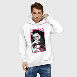 Толстовка оверсайз мужская Клинок, рассекающий демонов, Незуко, цвет: белый — фото 2