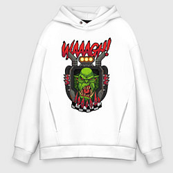 Толстовка оверсайз мужская Warhammer orc waaagh, цвет: белый