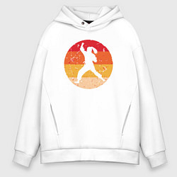 Толстовка оверсайз мужская Judo girl, цвет: белый