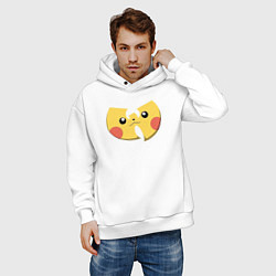 Толстовка оверсайз мужская Wu-tang Pikachu, цвет: белый — фото 2