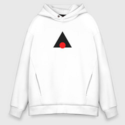 Толстовка оверсайз мужская Минимализм: геометрия, цвет: белый