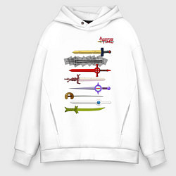 Толстовка оверсайз мужская Adventure time swords, цвет: белый