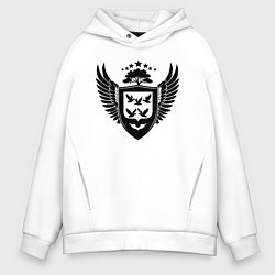 Толстовка оверсайз мужская Крылатый щит Чебоксар, цвет: белый