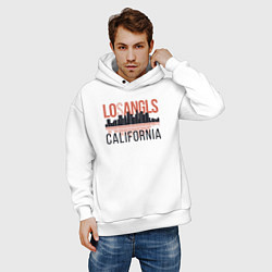 Толстовка оверсайз мужская California - Los Angeles, цвет: белый — фото 2