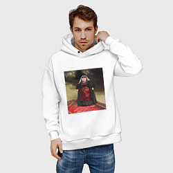 Толстовка оверсайз мужская Грузинская женщина, цвет: белый — фото 2