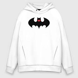 Толстовка оверсайз мужская Губки Бэтмена, цвет: белый