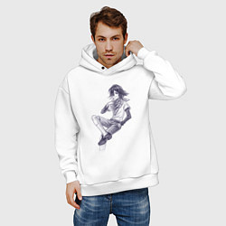 Толстовка оверсайз мужская Данганронпа V3 - Кокичи Ома, цвет: белый — фото 2